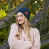 Czapka beanie logo ekoskórka "Ciemny szary"