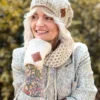 Czapka na zimę SMILE ,,Jasny beż"