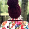 Czapka z dużym pomponem EUFORIA ,,Bordo"