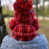 Czapka z dużym pomponem EUFORIA ,,Czerwienie"