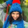 Czapka z wielkim pomponem EUFORIA ,,Niebieskości"