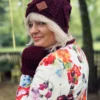 Stylowa czapka z pomponem HERO "Bordo"