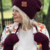 Czapka zimowa slouchy NEVERLAND "Bordo"