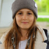 Czapka beanie dla dziecka logo kolorowe "Ciemny beż"