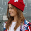 Czapka beanie dla dziecka logo kolorowe "Czerwony"