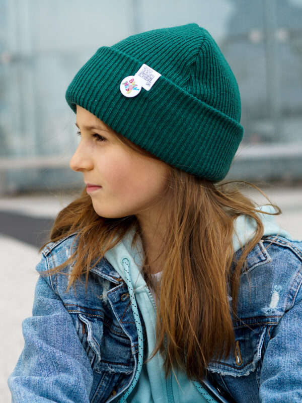 Czapka beanie dla dziecka logo kolorowe "Zielony"