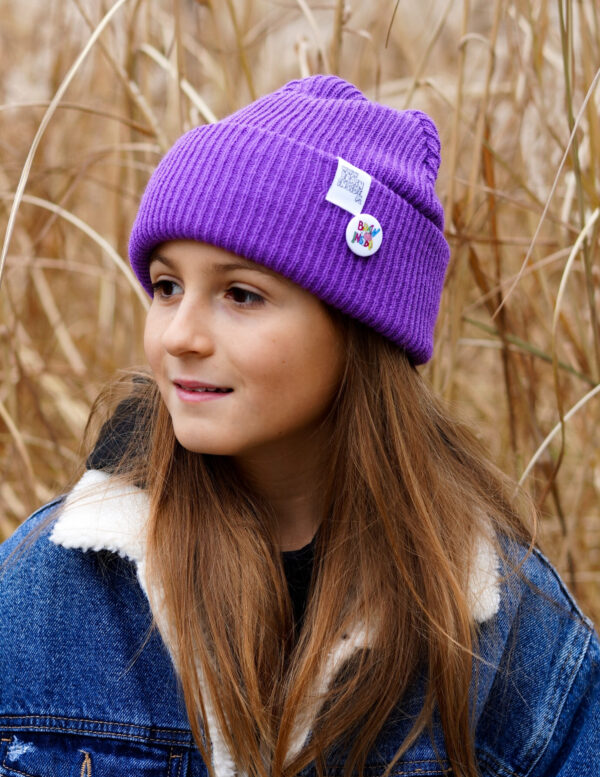Czapka beanie dla dziecka logo kolorowe "Fiolet"