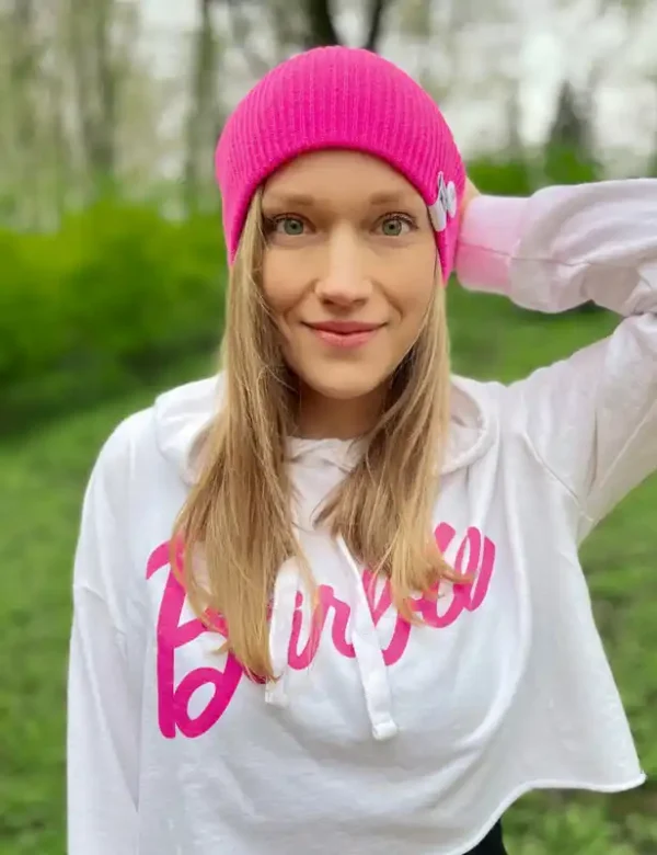 Czapka slouchy logo kolorowe "Neonowy różowy"