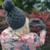 Czapka handmade krótka HAPPY ,,Ciemny szary"