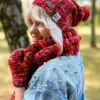 Czapka zimowa podszyta polarem FUN ,,Czerwienie"