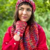 Rękawiczki handmade ze sznureczkiem ,,Czerwienie"