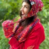 Rękawiczki handmade ze sznureczkiem ,,Czerwienie"