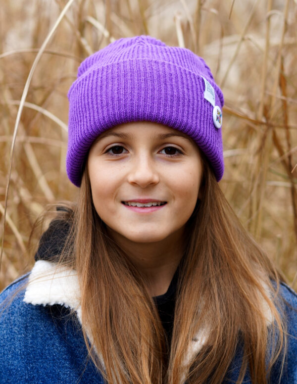 Czapka beanie dla dziecka logo kolorowe "Fiolet"