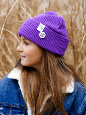 Czapka beanie dla dziecka logo kolorowe "Fiolet"