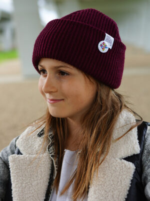 Czapka beanie dla dziecka logo kolorowe "Bordo"