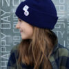 Czapka beanie dla dziecka logo kolorowe "Granat"