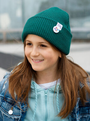 Czapka beanie dla dziecka logo kolorowe "Zielony"