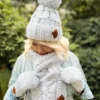 Czapka duży pompon EUFORIA "Wybielony szary"