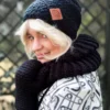 KOMIN na szyję z wełny "Czarny"