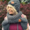 Mały komin handmade "Ciemny szary"