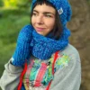 Czapka zimowa bez pompona NEVERLAND "Niebieskości"