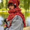 Męska czapka zimowa bez pompona NEVERLAND "Czerwienie"