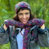 Rękawiczki handmade ze sznureczkiem ,,Czarne kolorki"