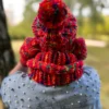 Czapka zimowa podszyta polarem FUN ,,Czerwienie"