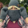Mały komin handmade "Ciemny szary"