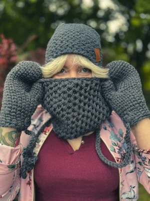 Mały komin handmade "Ciemny szary"