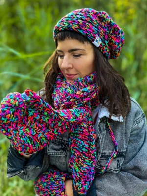 SZAL handmade "Czarne kolorki szalik"