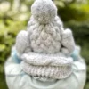 Czapka handmade krótka HAPPY ,,Wybielony szary"