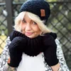 Rękawiczki handmade ze sznureczkiem ,,Czarny"