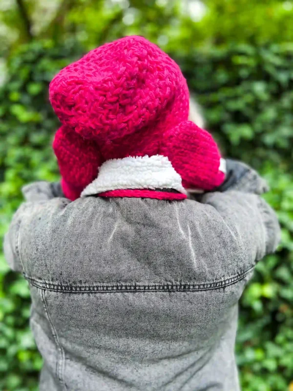 Czapka ręcznie robiona EXPLORER "Luks malina"