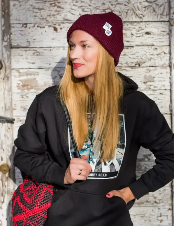 Czapka wywijana logo kolorowe "Bordo"