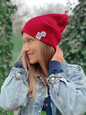 Czapka slouchy logo kolorowe "Czerwony"
