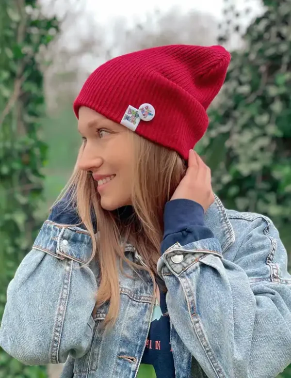 Czapka slouchy logo kolorowe "Czerwony"