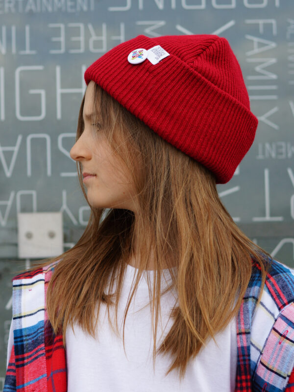 Czapka beanie dla dziecka logo kolorowe "Czerwony"
