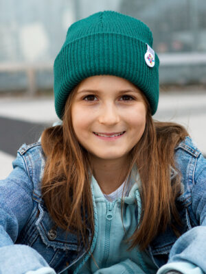 Czapka beanie dla dziecka logo kolorowe "Zielony"