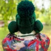 Czapka z wielkim pomponem EUFORIA ,,Ciemny zielony"