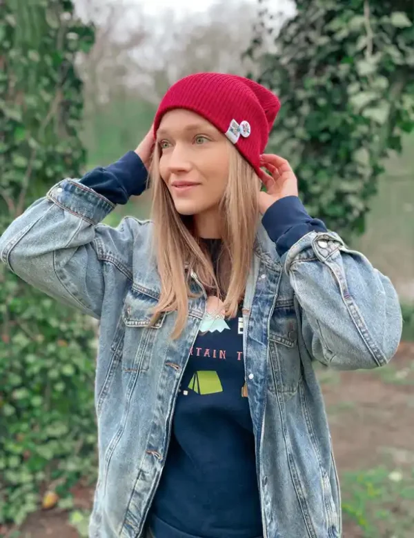 Czapka slouchy logo kolorowe "Czerwony"