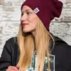Czapka slouchy logo kolorowe "Bordo"