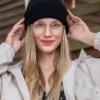 Czapka beanie logo ekoskórka "Czarny"