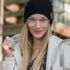 Czapka beanie logo ekoskórka "Czarny"