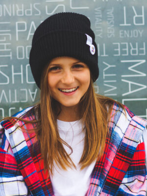 Czapka beanie dla dziecka logo kolorowe "Czarny"