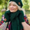 Ciepły zimowy SZAL "Ciemny zielony szalik"
