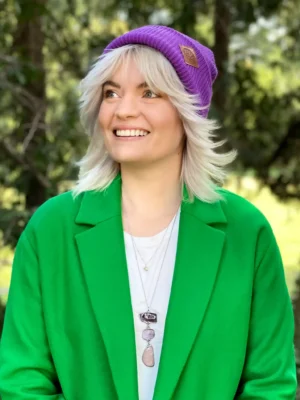 Czapka beanie logo ekoskórka "Fiolet"