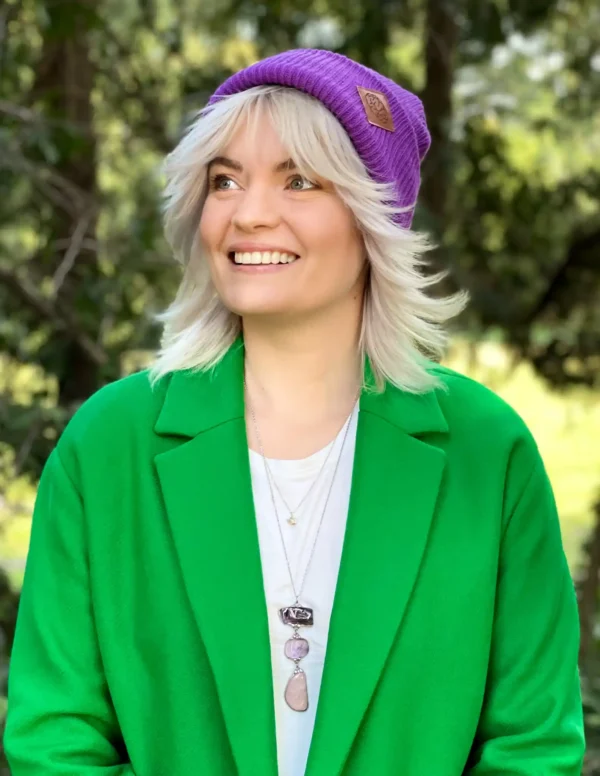 Czapka beanie logo ekoskórka "Fiolet"