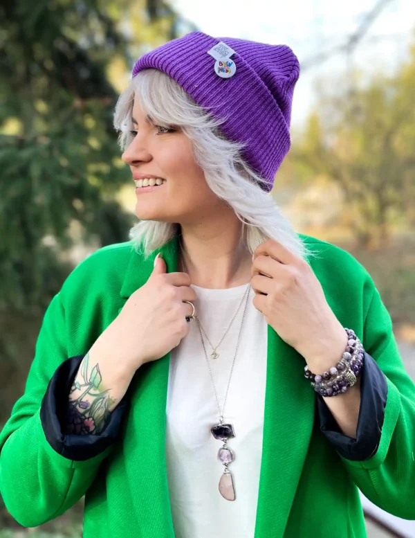 Czapka slouchy logo kolorowe "Fiolet"