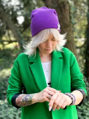 Czapka slouchy logo kolorowe "Fiolet"